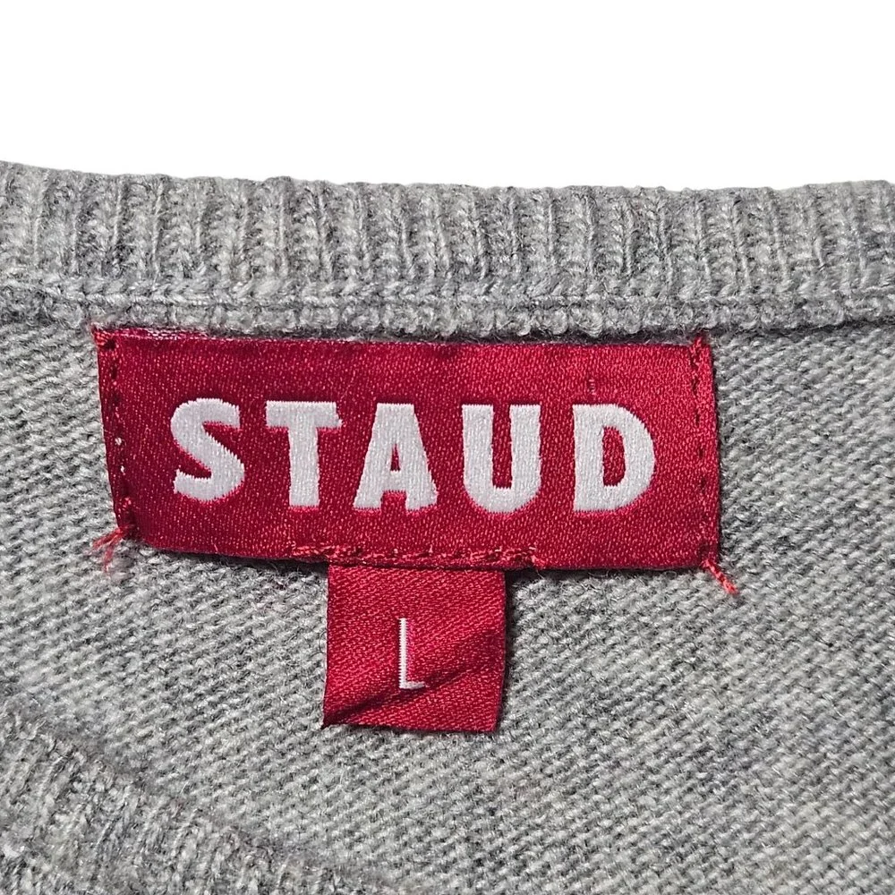 NWT STAUD Grey Ribbed Knit Tank Top Women’s L Minimalist Streetwear Quiet Luxury - Picture 3 of 11